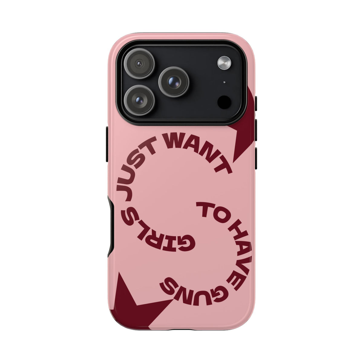 Pink & Burgundy Stars 'Girls Just Want To Have Guns' Case