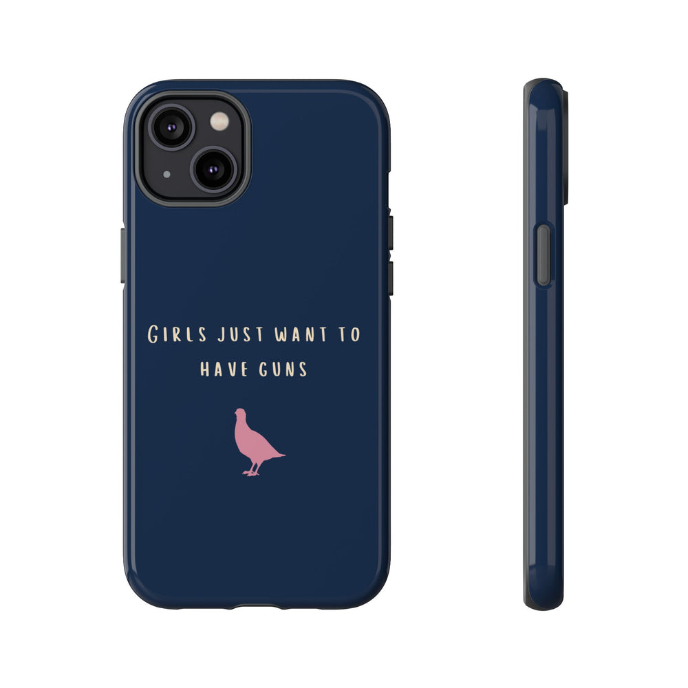 Navy & Pink 'Girls Just Want To Have Guns' Case (Partridge)