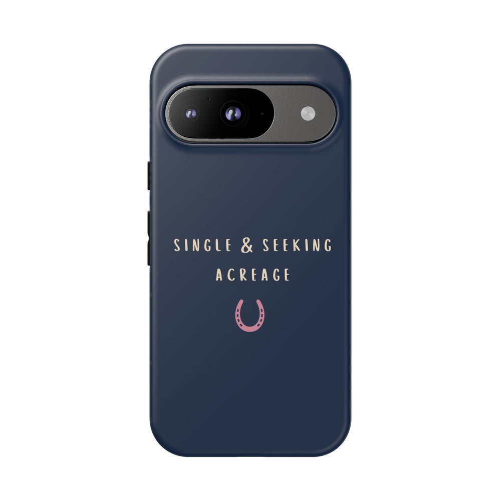Navy & Pink 'Single & Seeking Acreage' Case