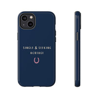 Navy & Pink 'Single & Seeking Acreage' Case