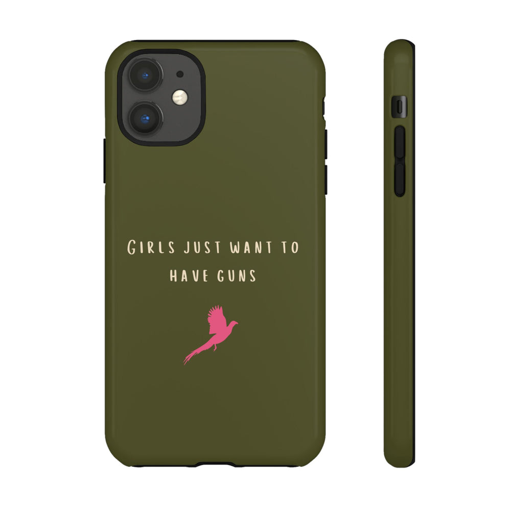 Green & Pink 'Girls Just Want To Have Guns' Case (Pheasant)