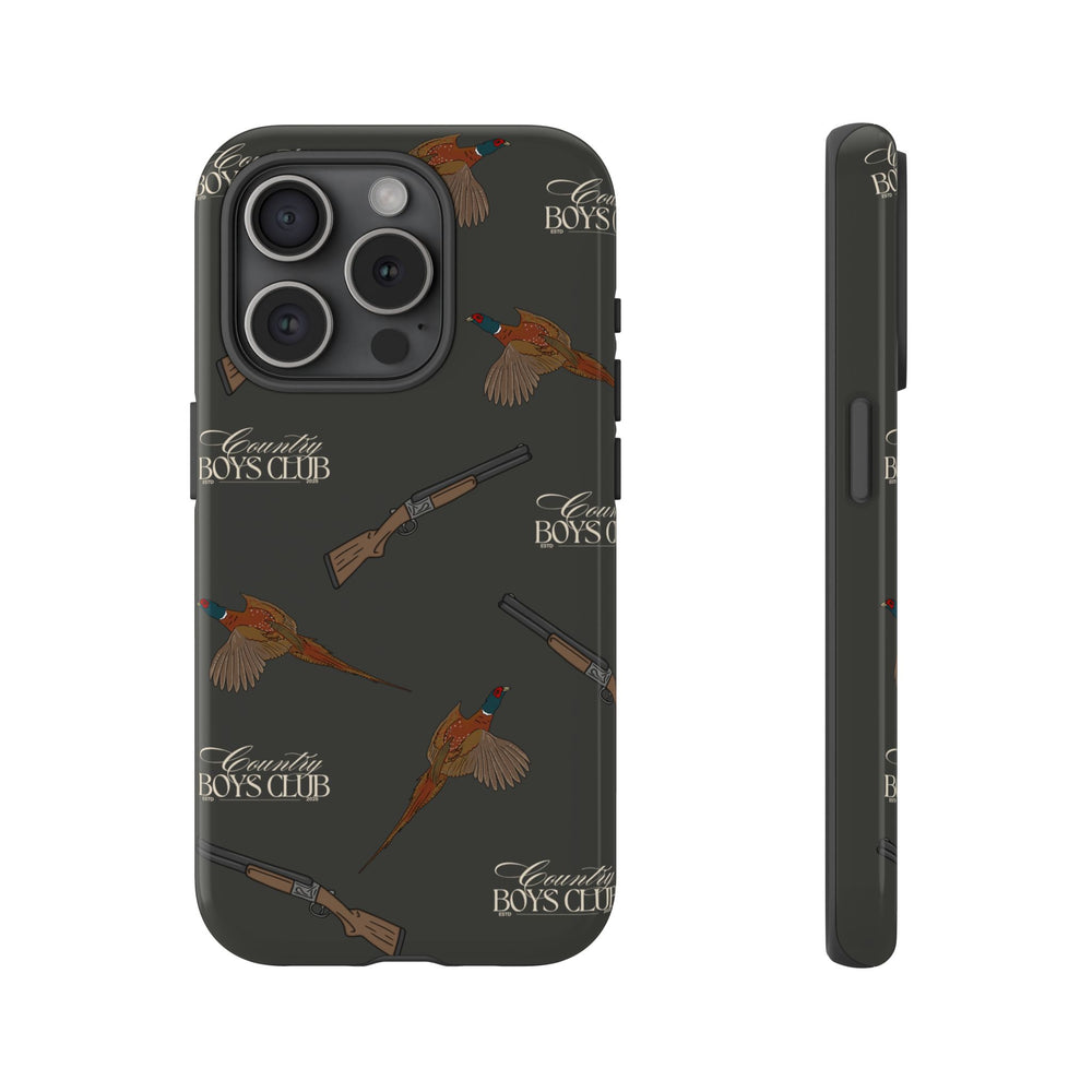 Charcoal 'Boys Pheasants & Shotguns' Case  | CBC x Country Cases