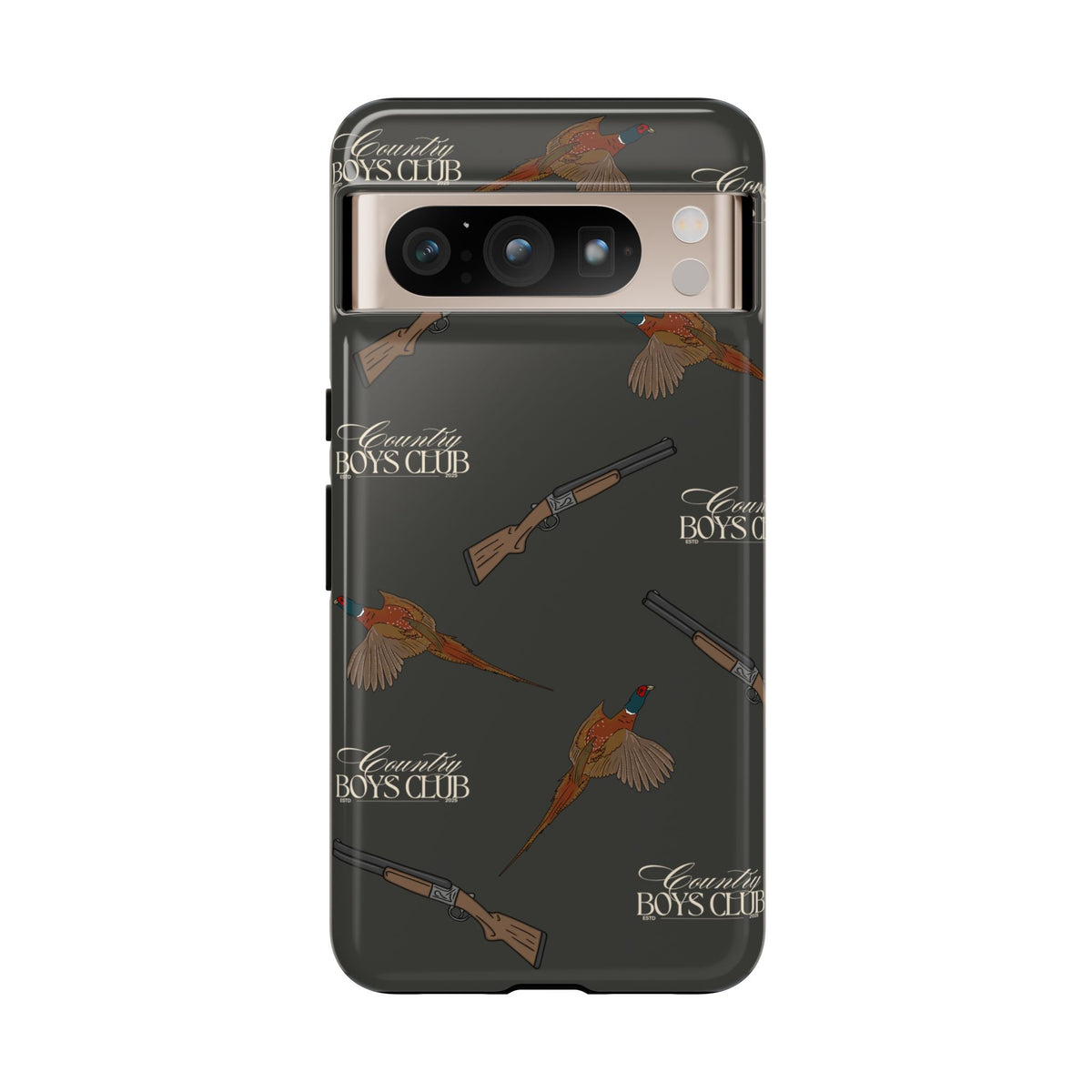 Charcoal 'Boys Pheasants & Shotguns' Case  | CBC x Country Cases
