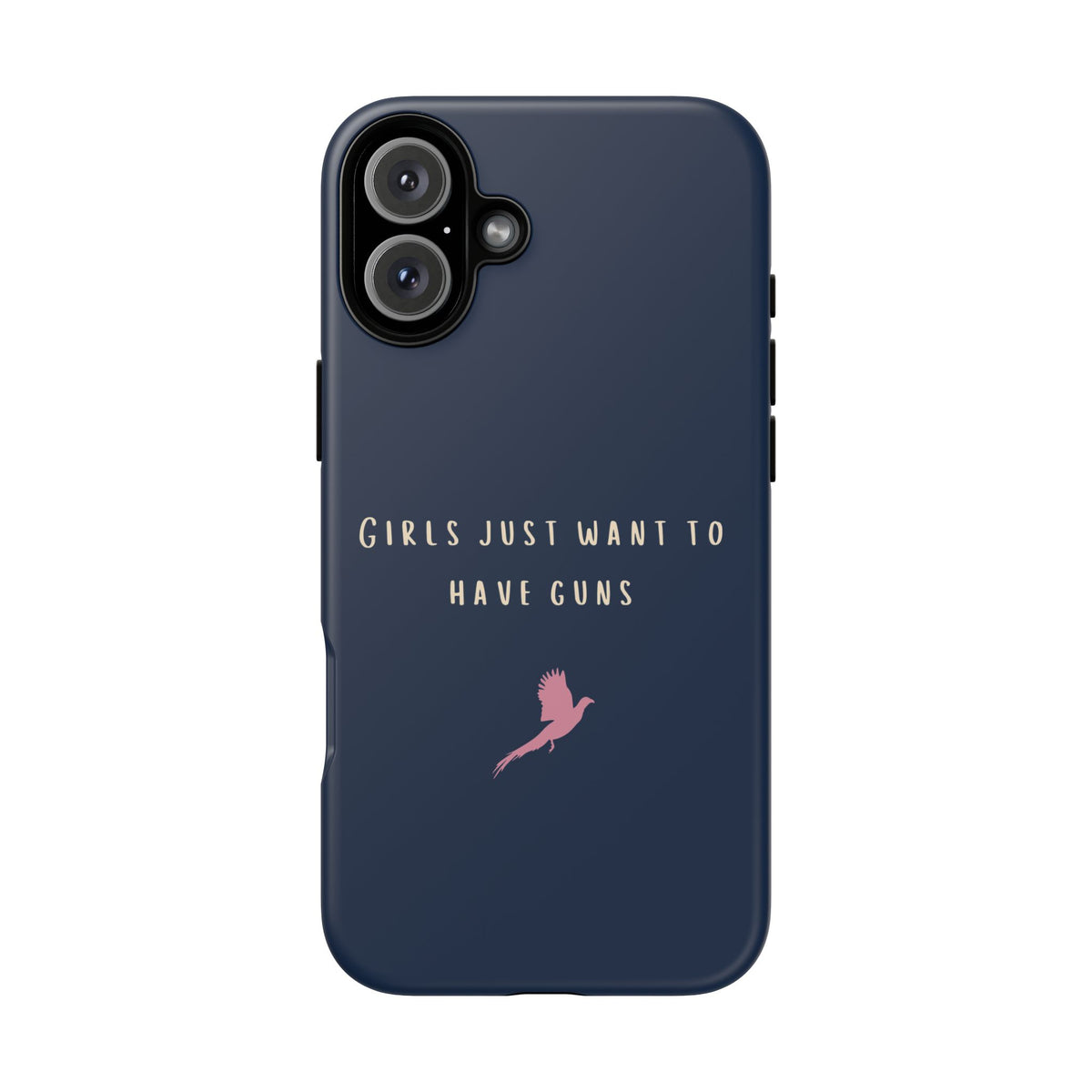 Navy & Pink 'Girls Just Want To Have Guns' Case (Pheasant)