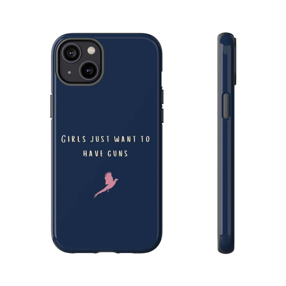 Navy & Pink 'Girls Just Want To Have Guns' Case (Pheasant)