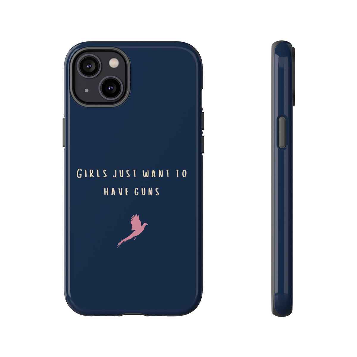 Navy & Pink 'Girls Just Want To Have Guns' Case (Pheasant)