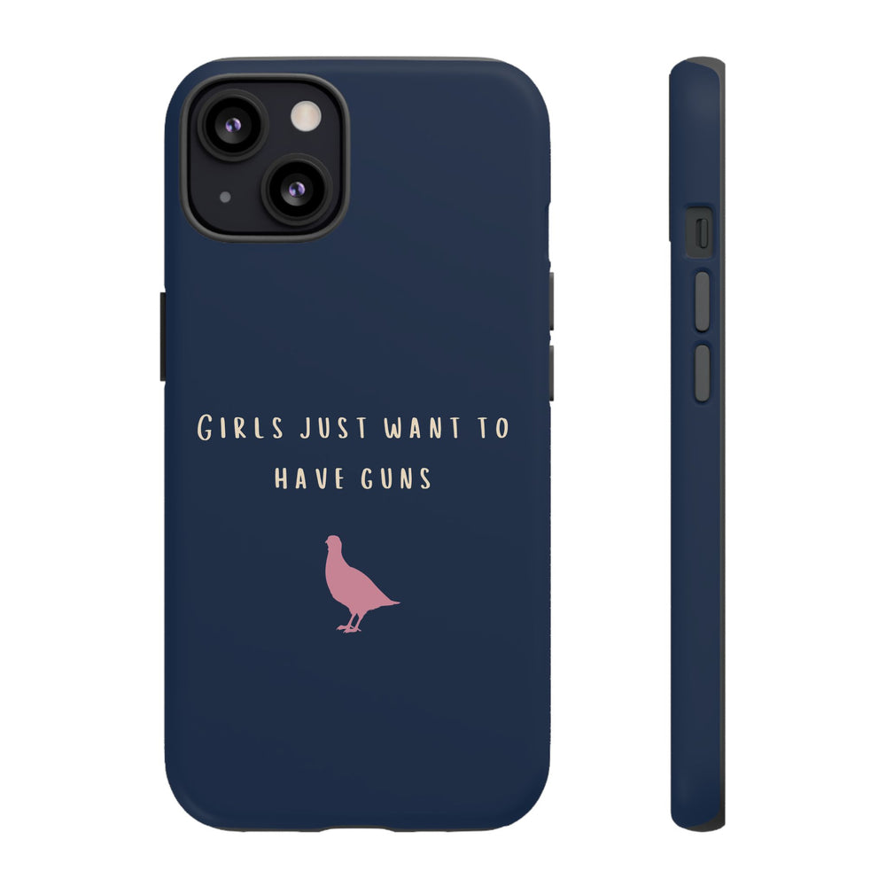 Navy & Pink 'Girls Just Want To Have Guns' Case (Partridge)