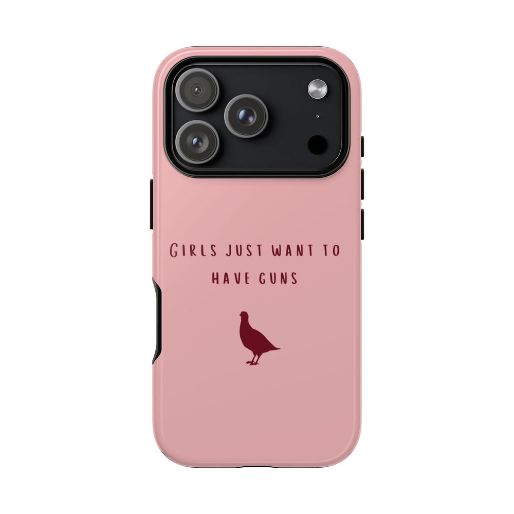 Pink & Burgundy 'Girls Just Want To Have Guns' Case (Partridge)