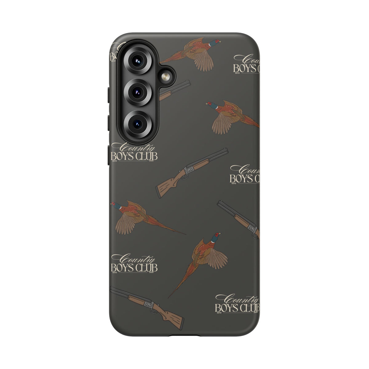 Charcoal 'Boys Pheasants & Shotguns' Case  | CBC x Country Cases