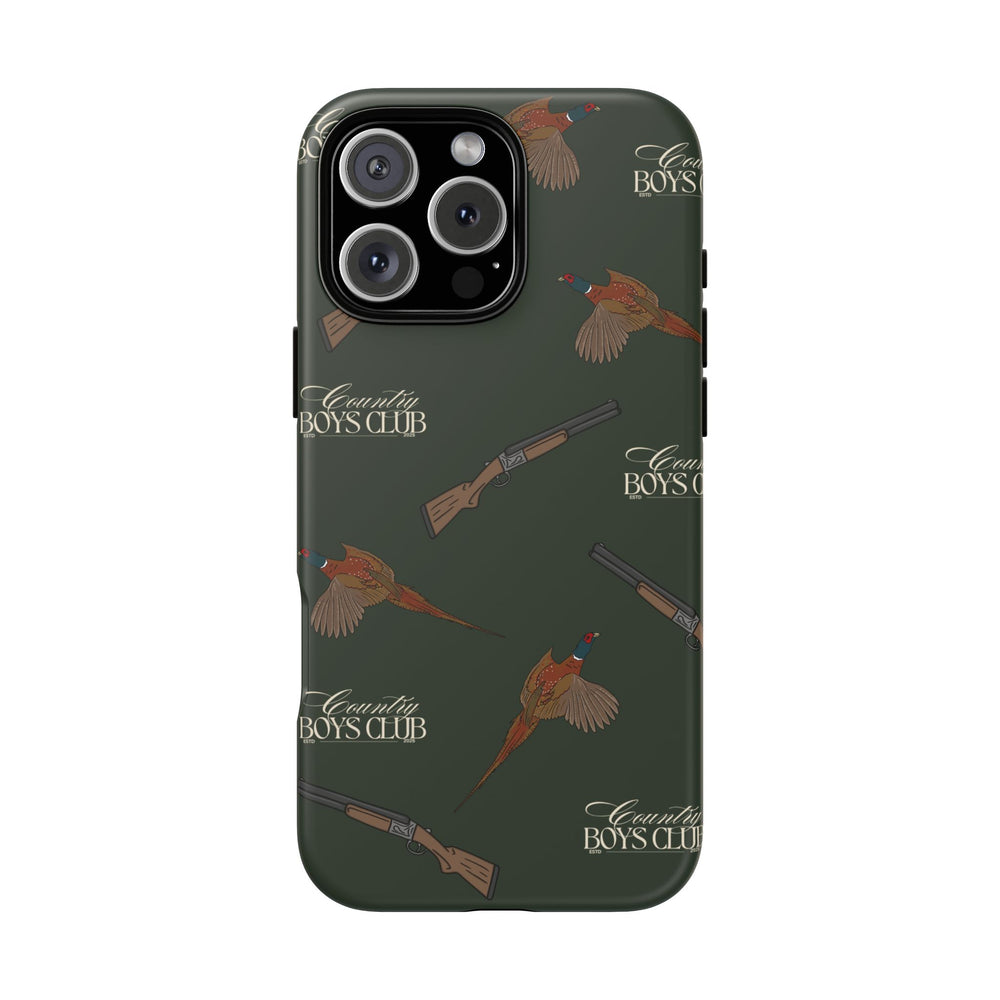 Field Green 'Boys Pheasants & Shotguns' Case  | CBC x Country Cases