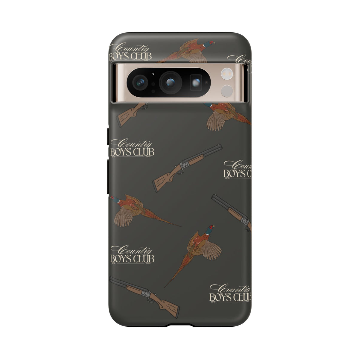 Charcoal 'Boys Pheasants & Shotguns' Case  | CBC x Country Cases
