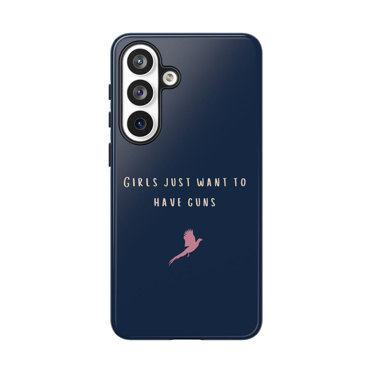 Navy & Pink 'Girls Just Want To Have Guns' Case (Pheasant)