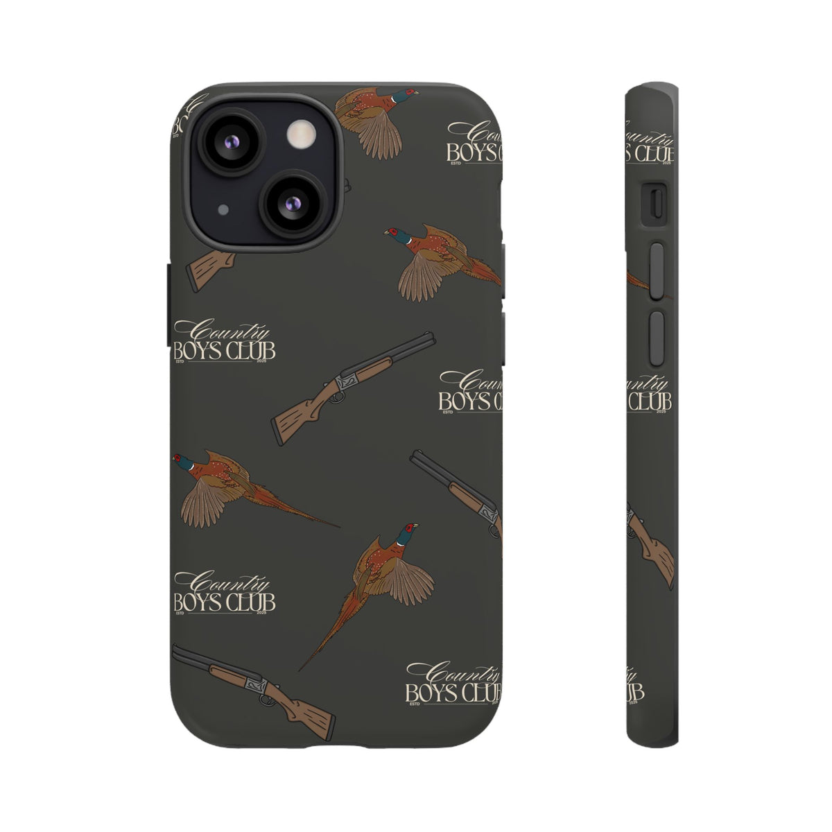 Charcoal 'Boys Pheasants & Shotguns' Case  | CBC x Country Cases