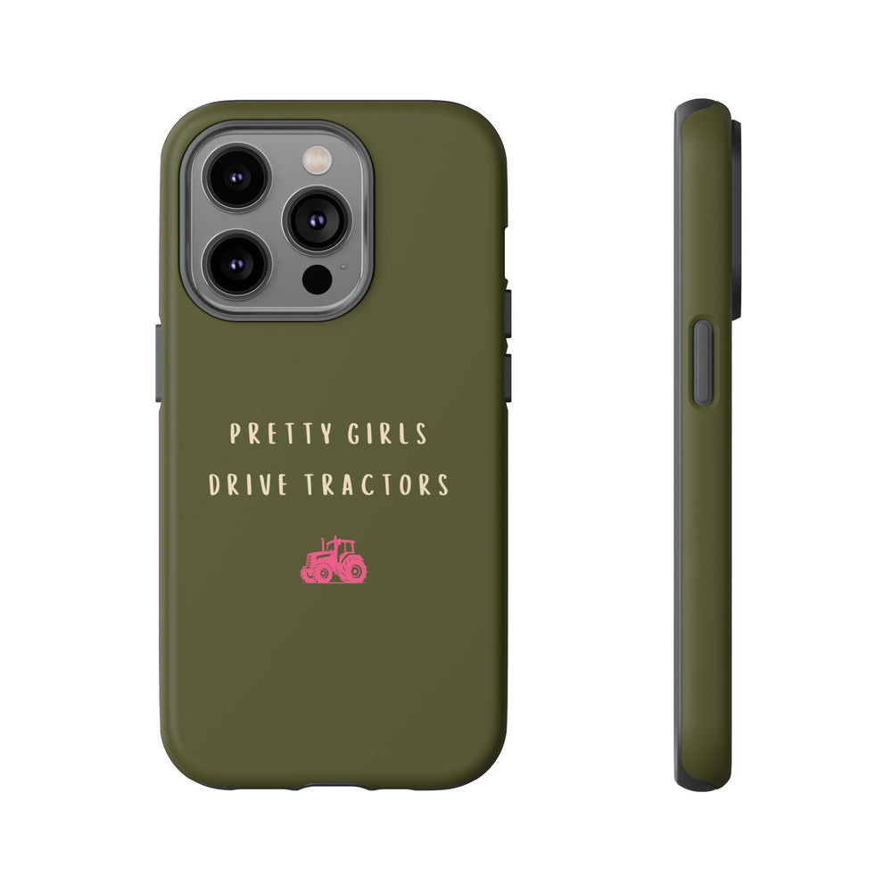 Green & Pink 'Pretty Girls Drive Tractors' Case
