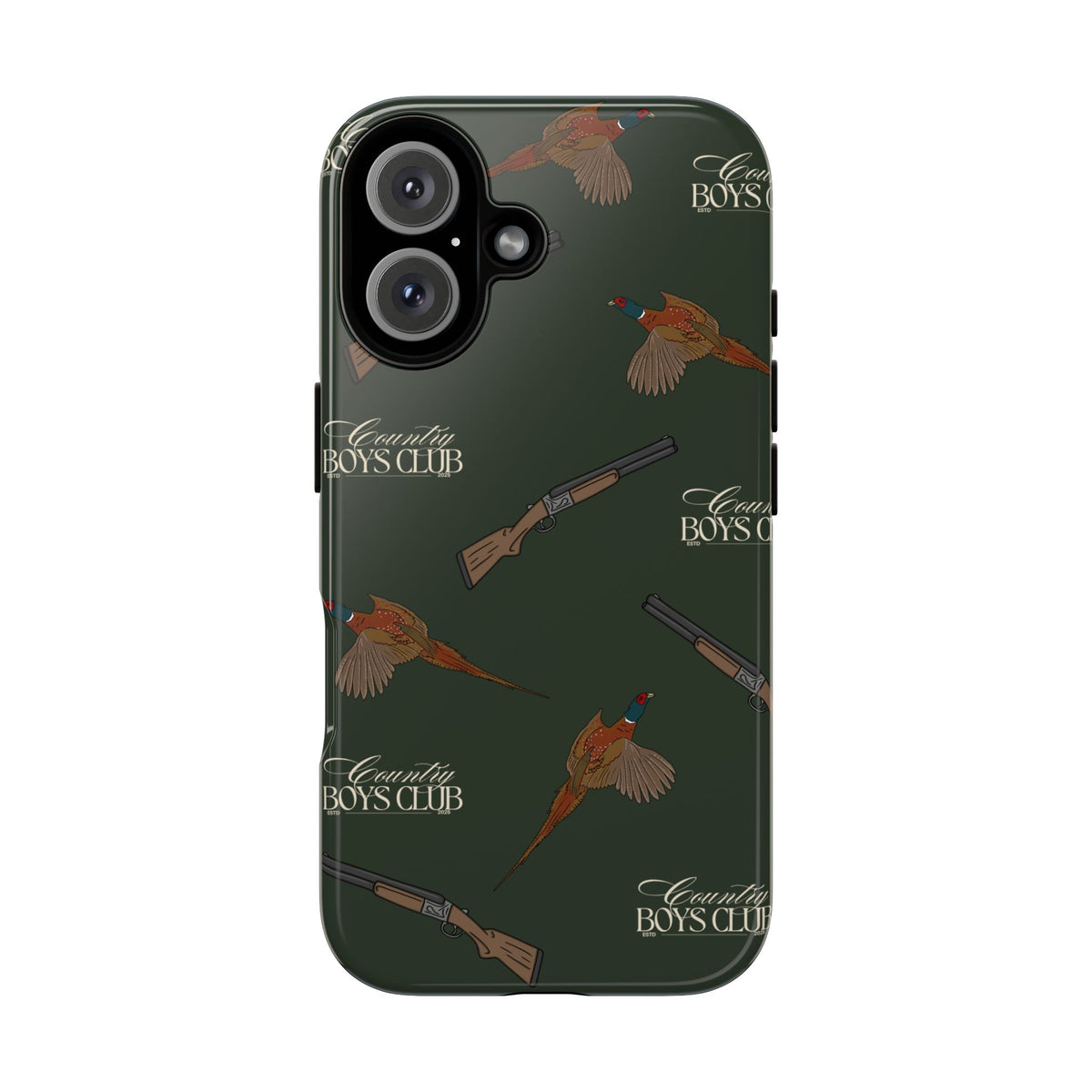 Field Green 'Boys Pheasants & Shotguns' Case  | CBC x Country Cases
