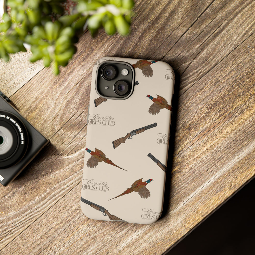 Beige 'Girls Pheasants & Shotguns' Case  | CGC x Country Cases