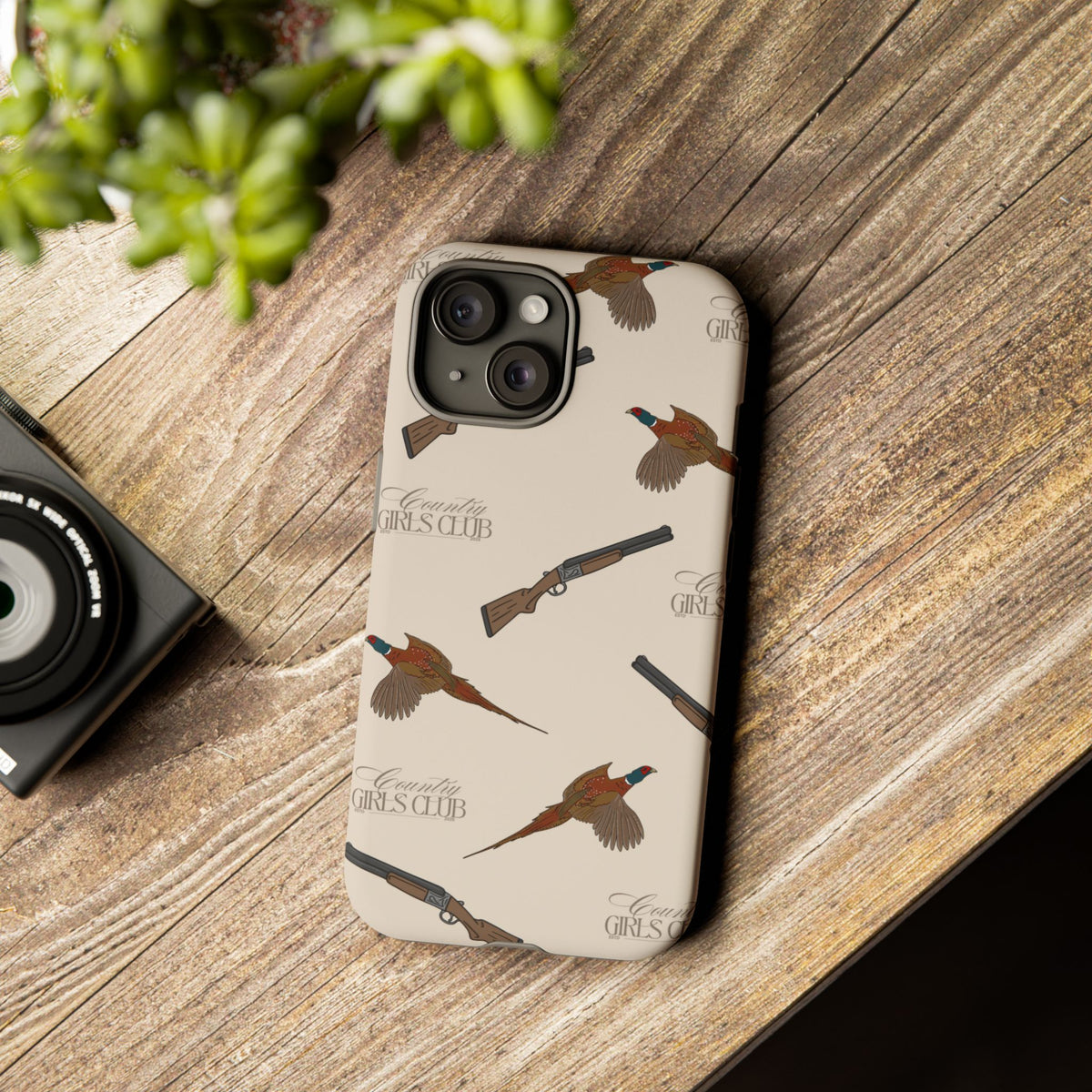 Beige 'Girls Pheasants & Shotguns' Case  | CGC x Country Cases