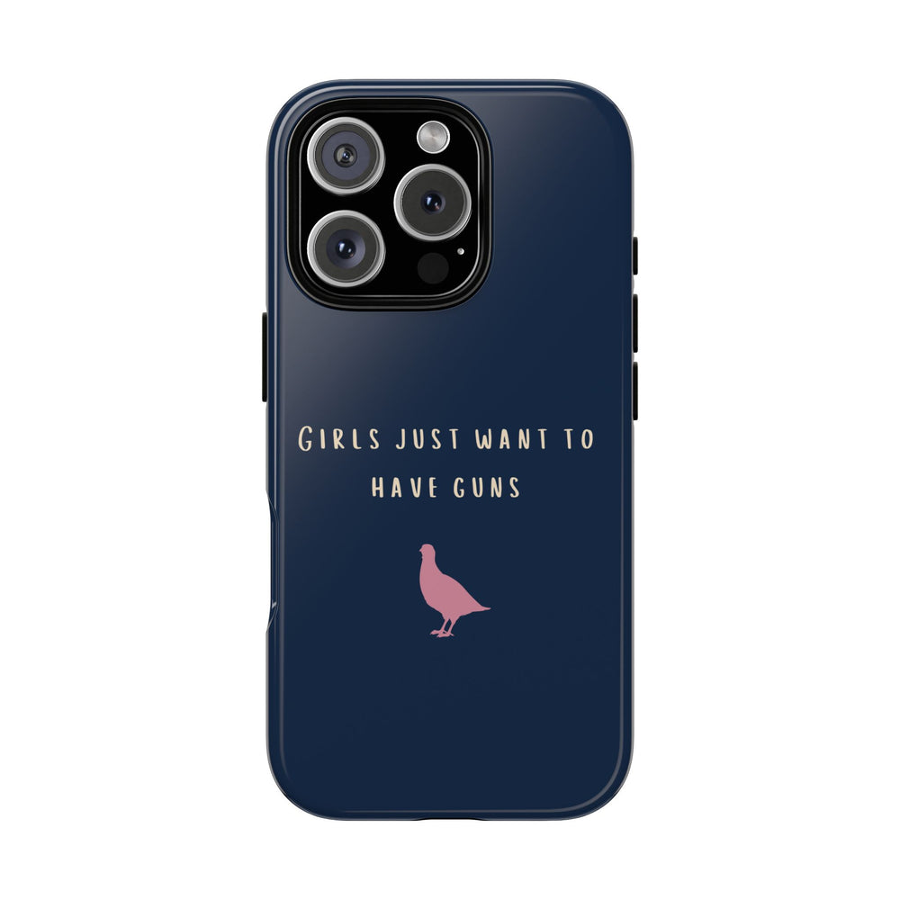 Navy & Pink 'Girls Just Want To Have Guns' Case (Partridge)