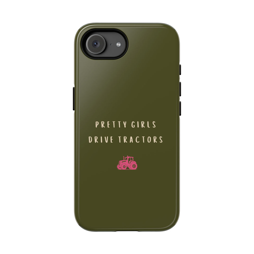 Green & Pink 'Pretty Girls Drive Tractors' Case