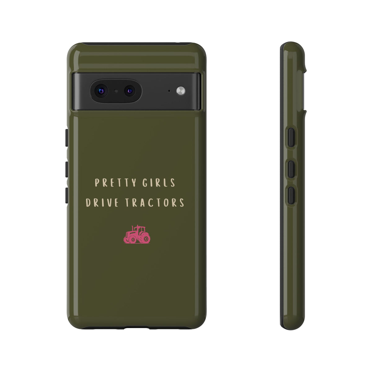 Green & Pink 'Pretty Girls Drive Tractors' Case