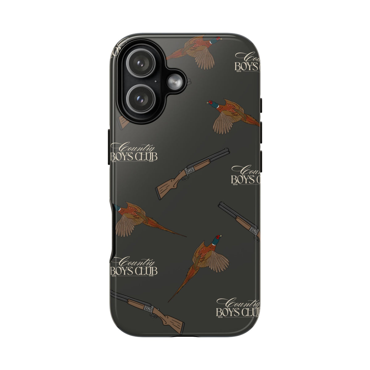 Charcoal 'Boys Pheasants & Shotguns' Case  | CBC x Country Cases