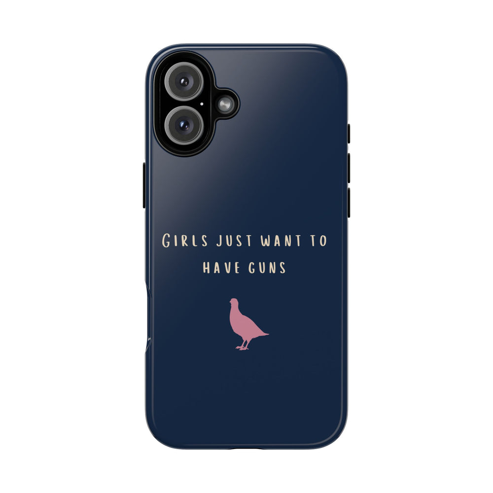 Navy & Pink 'Girls Just Want To Have Guns' Case (Partridge)
