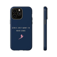 Navy & Pink 'Girls Just Want To Have Guns' Case (Pheasant)