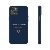 Navy & Pink 'Single & Seeking Acreage' Case