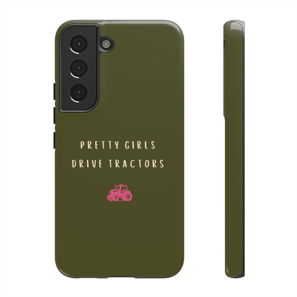 Green & Pink 'Pretty Girls Drive Tractors' Case