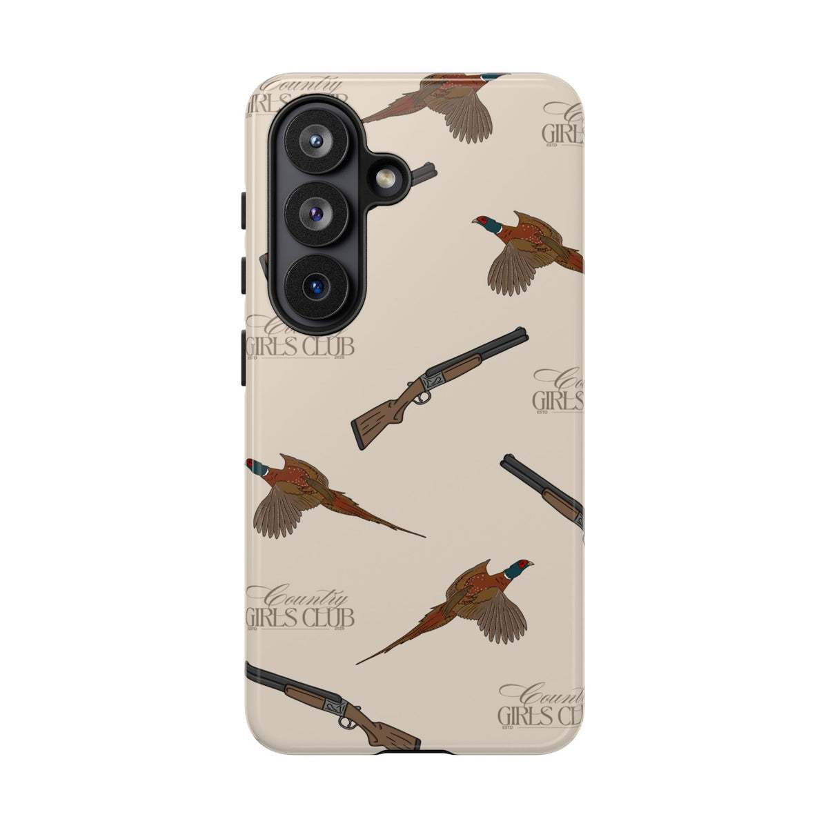 Beige 'Girls Pheasants & Shotguns' Case  | CGC x Country Cases