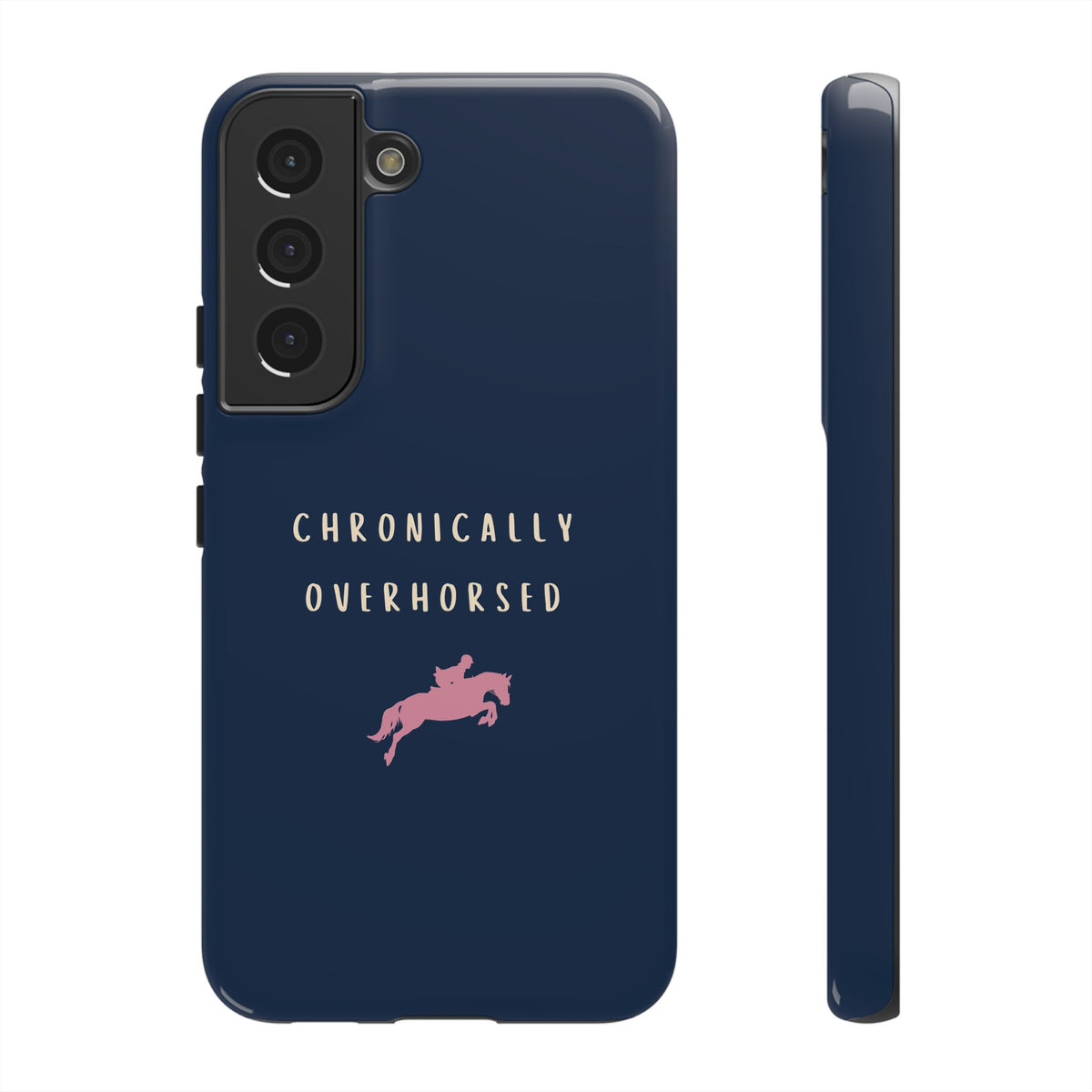 Navy & Pink "Chronically Overhorsed" Case