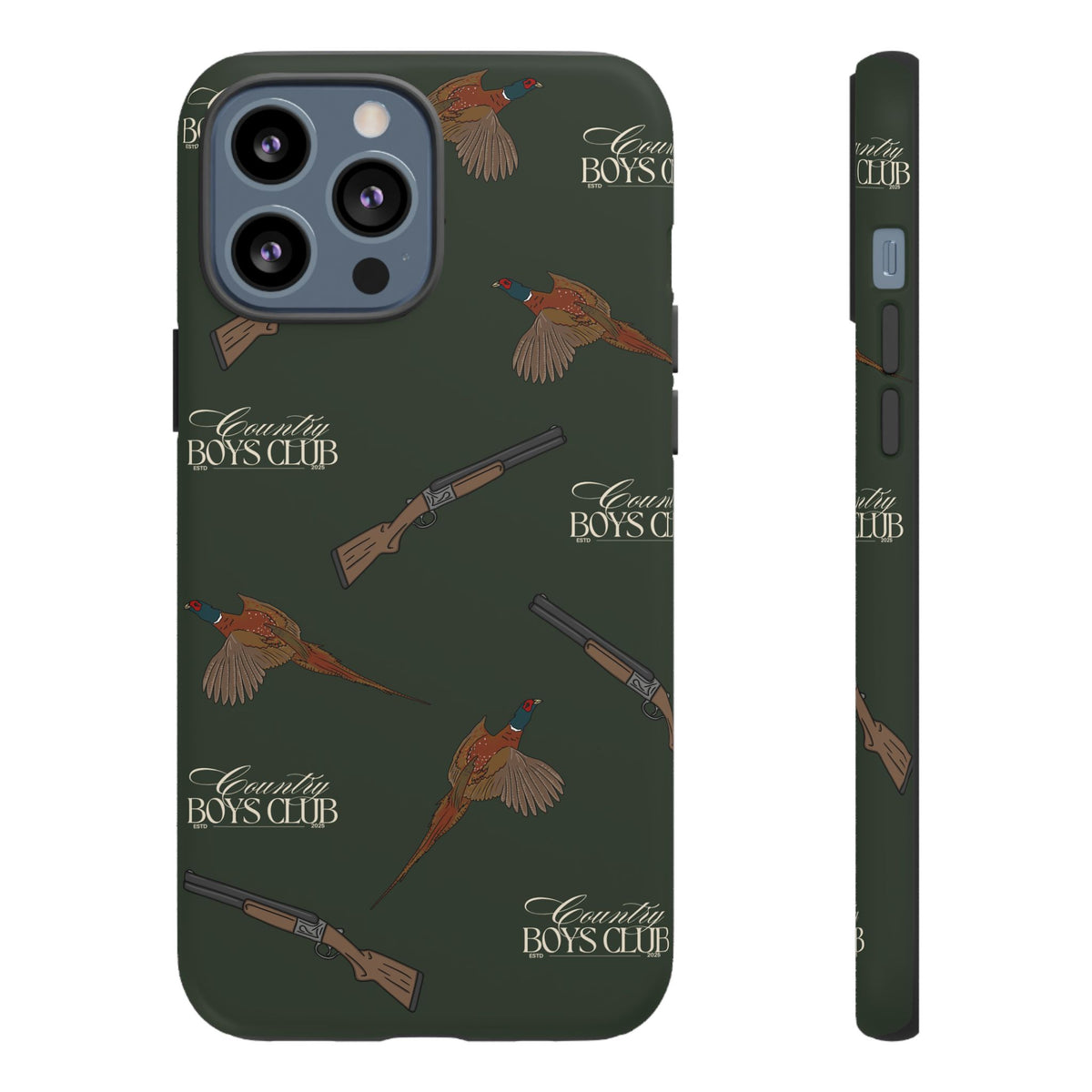 Field Green 'Boys Pheasants & Shotguns' Case  | CBC x Country Cases