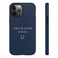 Navy & Pink 'Single & Seeking Acreage' Case