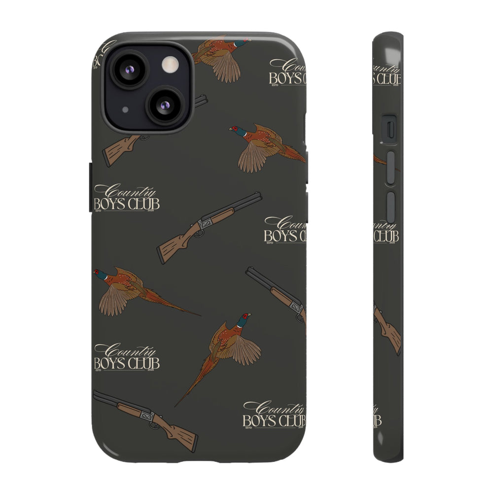 Charcoal 'Boys Pheasants & Shotguns' Case  | CBC x Country Cases