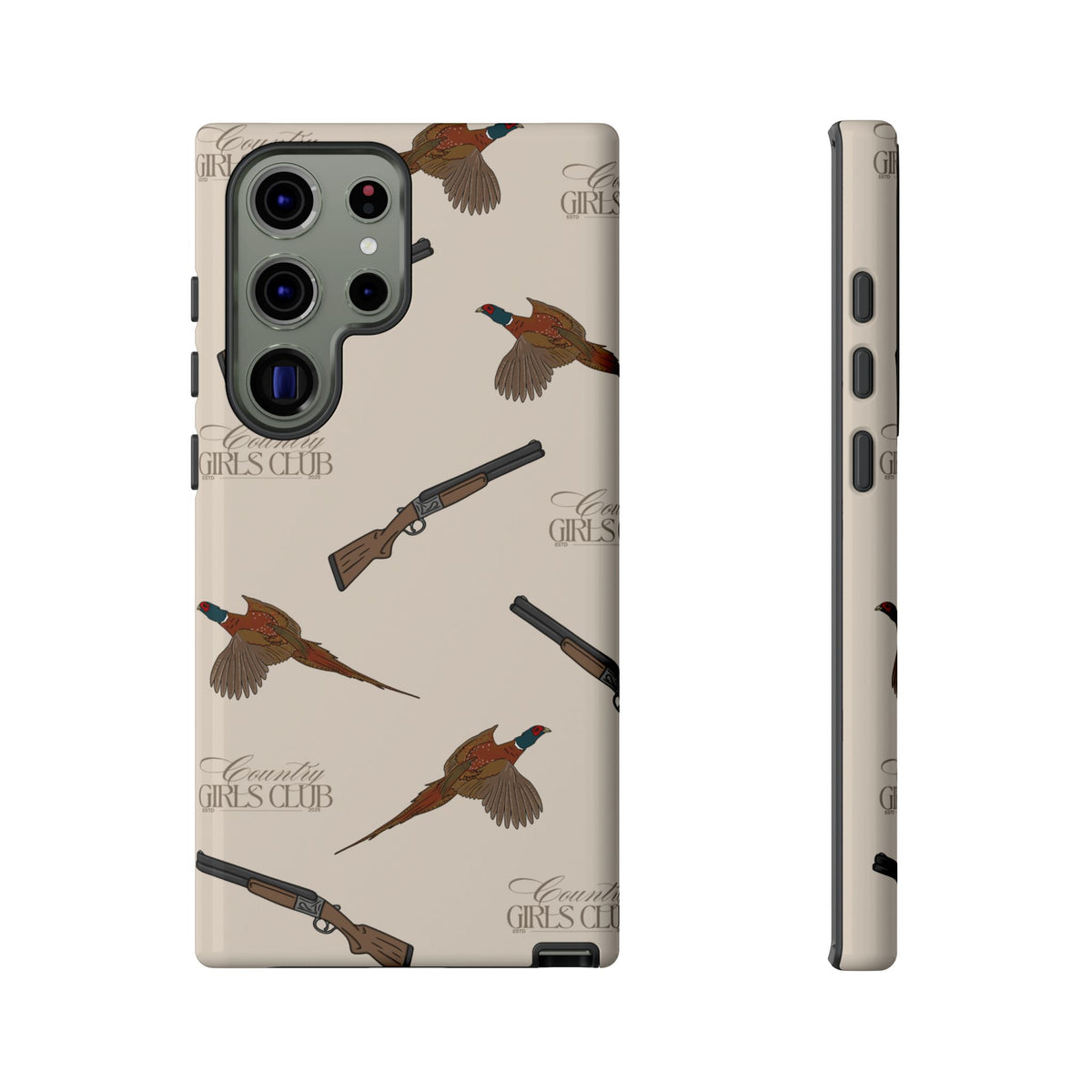 Beige 'Girls Pheasants & Shotguns' Case  | CGC x Country Cases