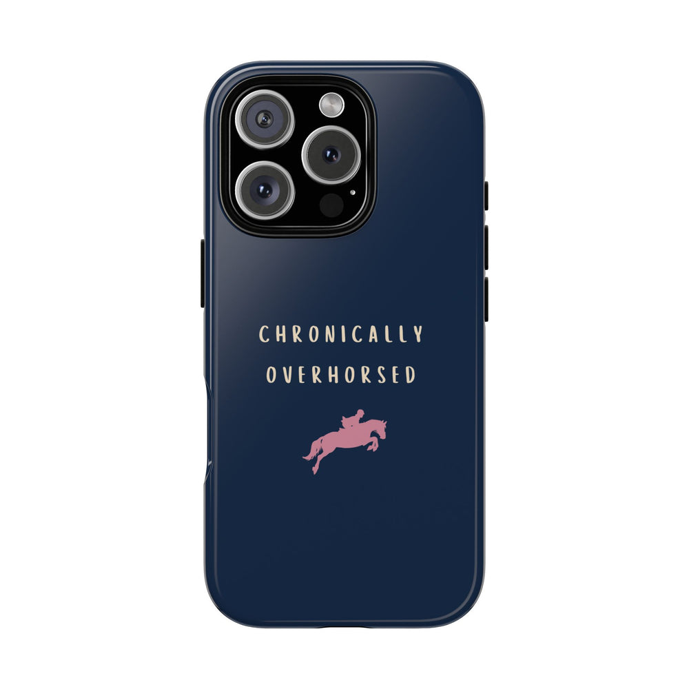 Navy & Pink "Chronically Overhorsed" Case