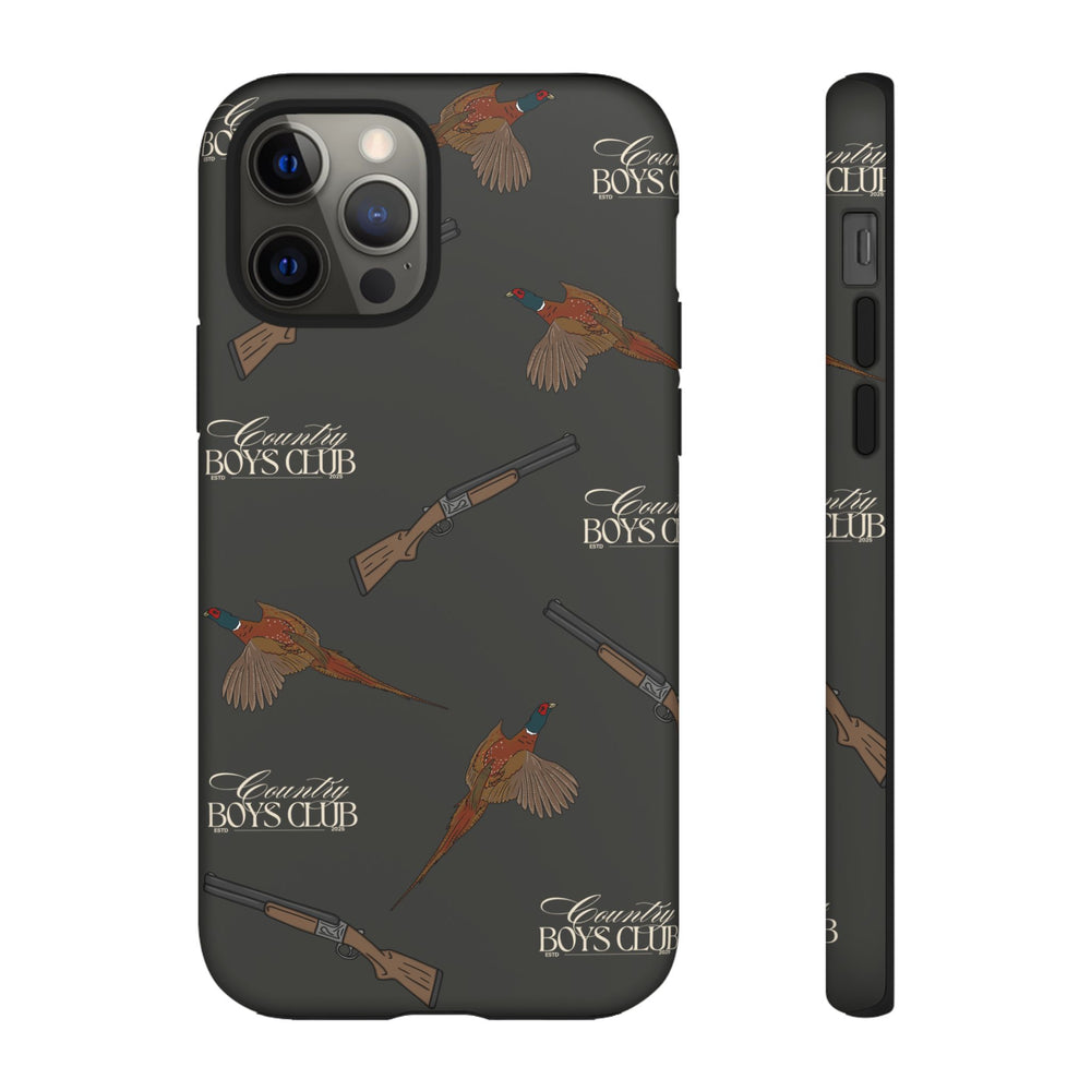 Charcoal 'Boys Pheasants & Shotguns' Case  | CBC x Country Cases