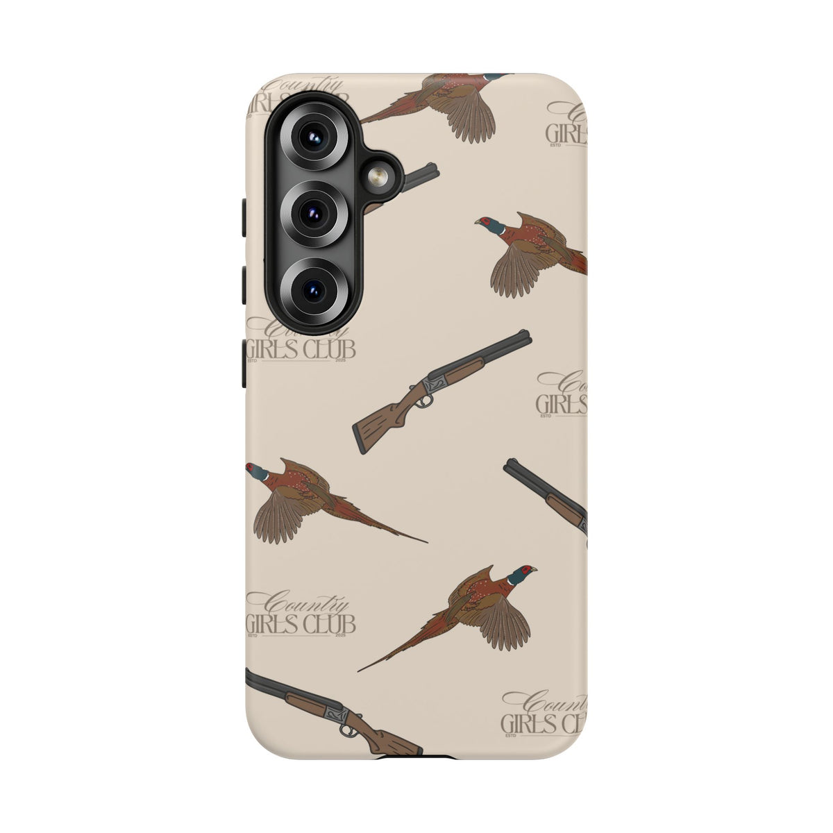 Beige 'Girls Pheasants & Shotguns' Case  | CGC x Country Cases