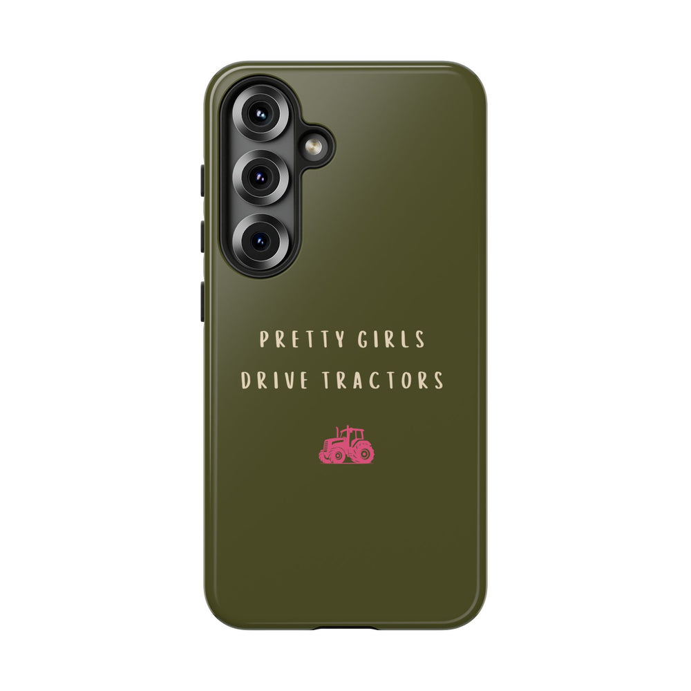 Green & Pink 'Pretty Girls Drive Tractors' Case