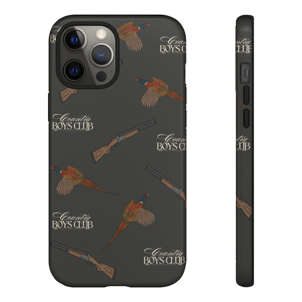 Charcoal 'Boys Pheasants & Shotguns' Case  | CBC x Country Cases