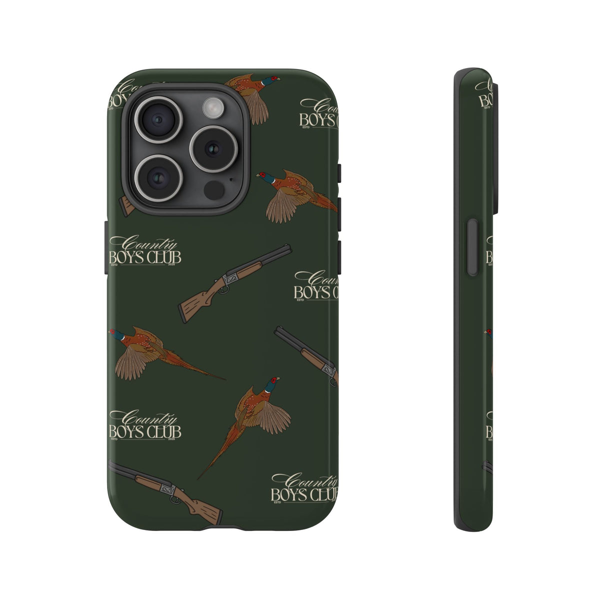 Field Green 'Boys Pheasants & Shotguns' Case  | CBC x Country Cases