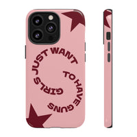Pink & Burgundy Stars 'Girls Just Want To Have Guns' Case