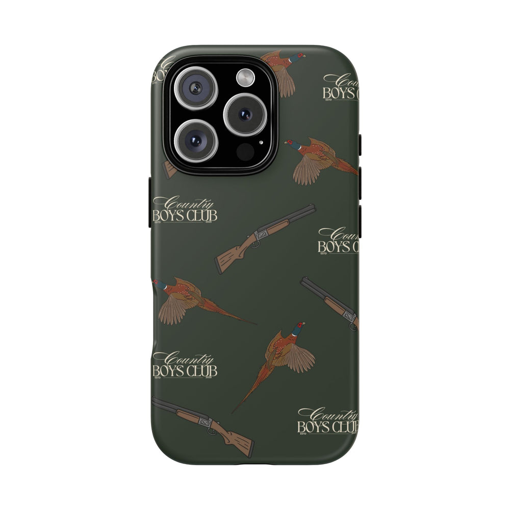 Field Green 'Boys Pheasants & Shotguns' Case  | CBC x Country Cases