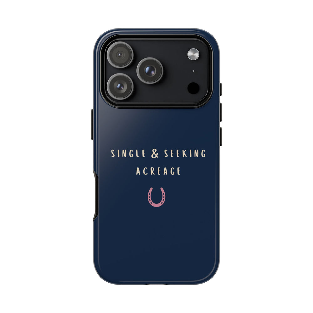 Navy & Pink 'Single & Seeking Acreage' Case
