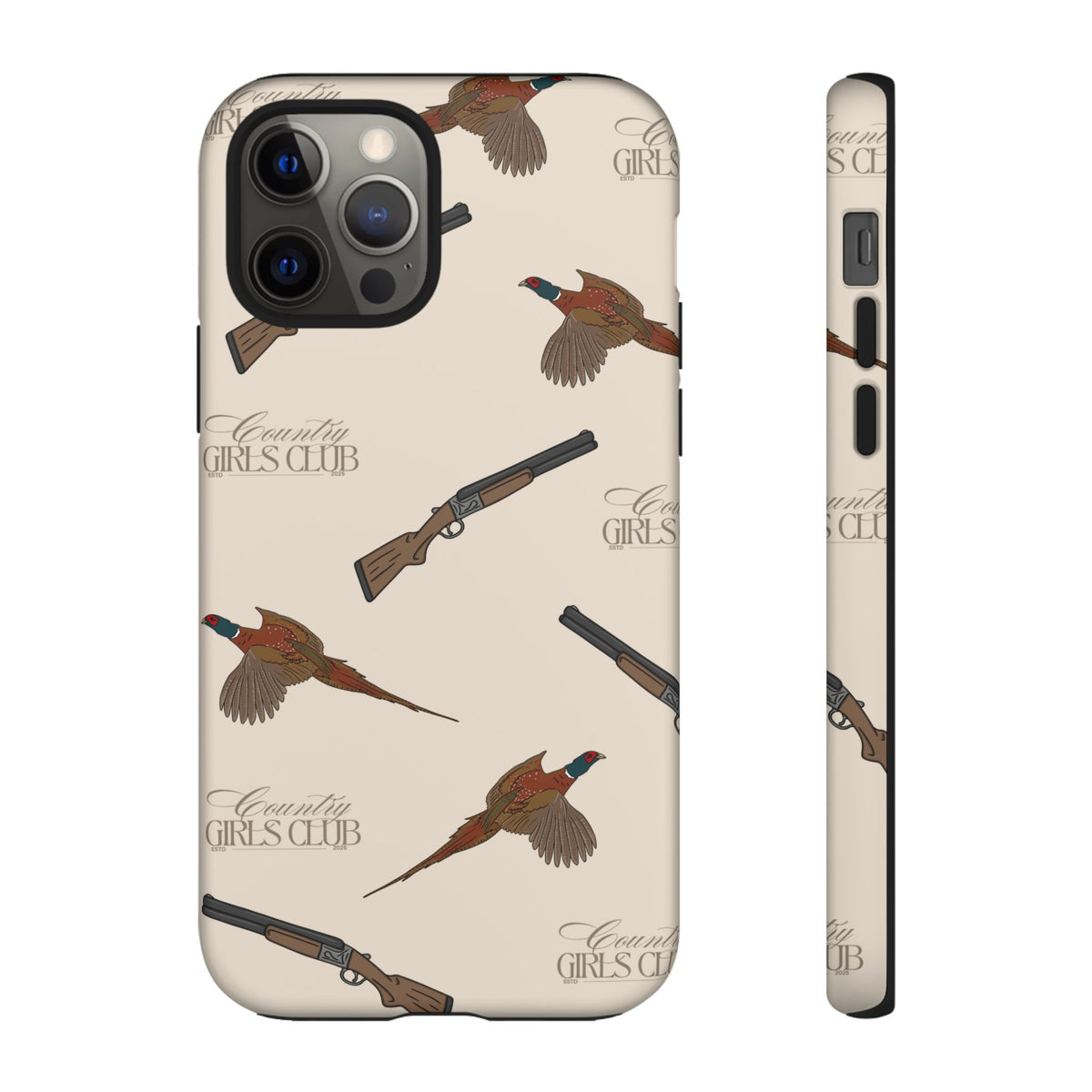 Beige 'Girls Pheasants & Shotguns' Case  | CGC x Country Cases