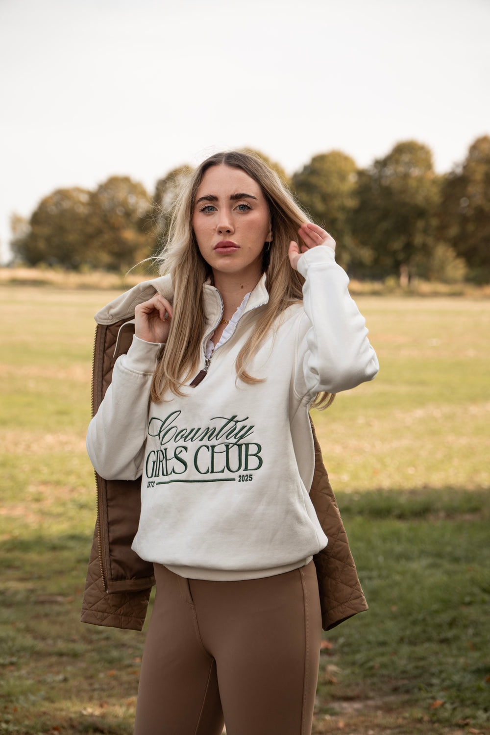 PRE-ORDER Shooting Season Quarter Zip - Cream | CGC x Herd & Healy