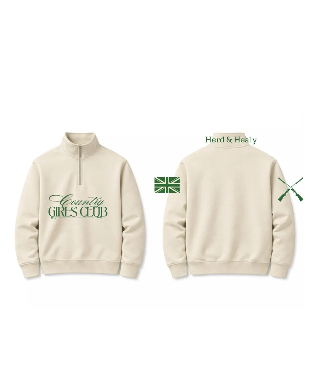 PRE-ORDER Shooting Season Quarter Zip - Cream | CGC x Herd & Healy
