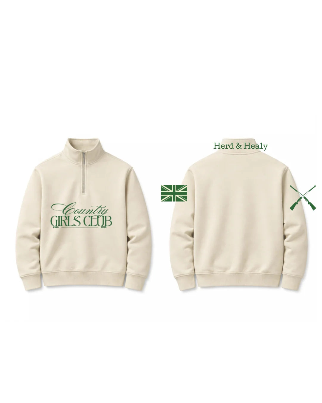 PRE-ORDER Shooting Season Quarter Zip - Cream | CGC x Herd & Healy